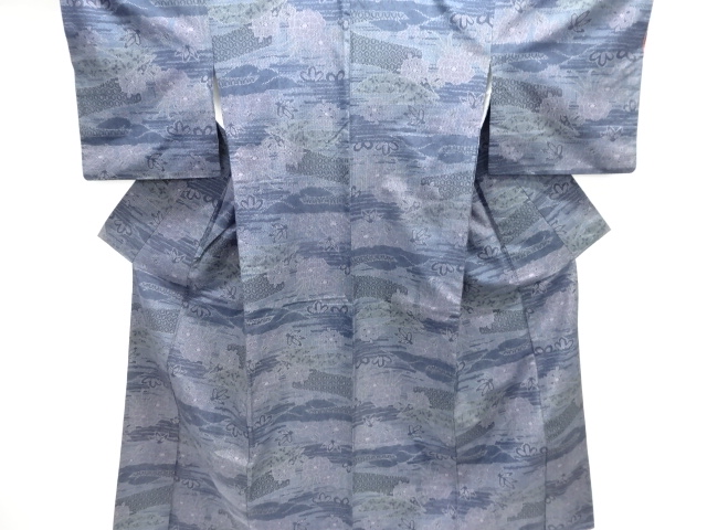 JAPANESE KIMONO / ANTIQUE KIMONO / SILK / TOKAMACHI TSUMUGI / WOVEN FLOWER